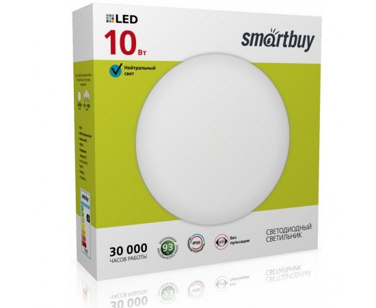 723131 - Smartbuy св-к св/д декоративный 10W(700lm) 6000K 6K Wt d230x85мм IP20 SBL-White-10-Wt-6K (1)