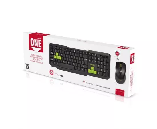 724064 - Мультимедийный комплект клавиатура+мышь Smartbuy ONE черно-зеленый (SBC-230346AG-KN) /20 (1)
