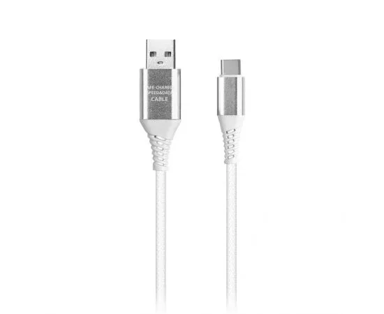 770937 - Дата-кабель USB(A)шт. - Type Cшт. Smartbuy рез.опл. Gear, 1м, мет.нак.,2А,бел.(iK-3112ERG white)/100 (1)