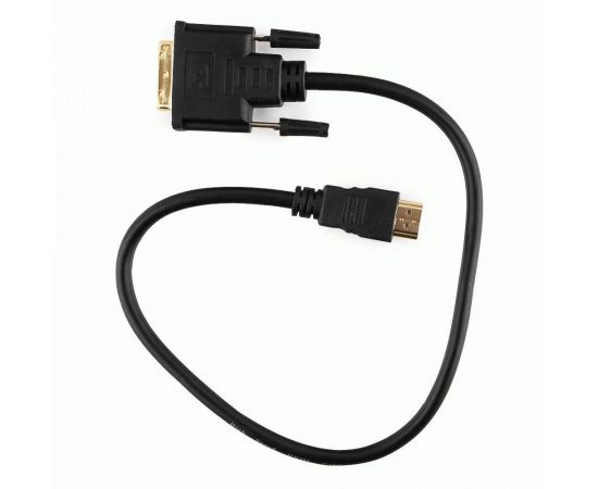 710459 - Кабель HDMIшт. - DVIшт. Cablexpert, 0.5м, 19M/19M, single link, черный, позол.разъемы, экран, пакет (1)