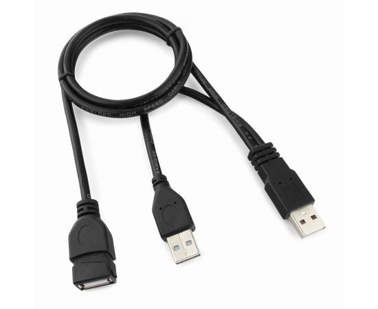 711324 - Кабель удлинитель USB(A)гн. 2.0 - 2xUSB(A)шт. Pro Cablexpert, 2xAM/AF, 0,9м, экран, черный (1)