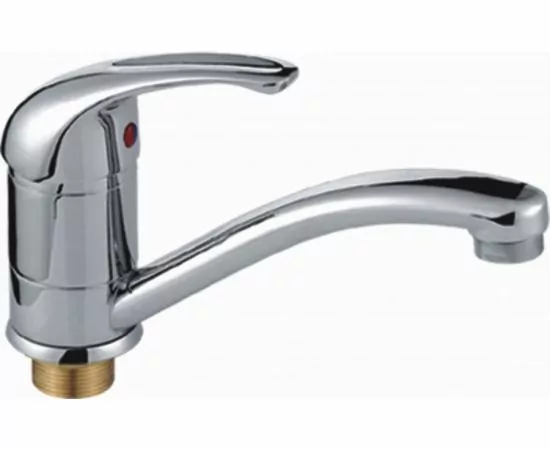 789587 - CRON Смеситель для кухни/умывальника (Zn) плоский повор.излив 148мм, карт.40мм, гайка, хром,CN4529-2 (1)