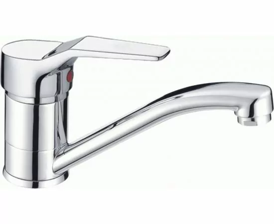 789670 - CRON Смеситель для умывальника/кухни (Zn) плоский поворот.излив 139мм, карт.40мм,шпилька,хром,CN4563 (1)