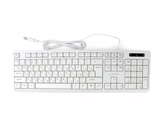 800316 - Клавиатура Gembird KB-8355U, USB, бежевый, лазерная гравировка символов, кабель 1,85м (1)