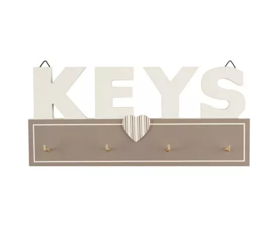 813016 - Ключница Keys, 4 крючка, планка, 24*11см, МДФ, металл, 5844 Волшебная страна (1)
