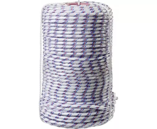 640200 - Фал плетёный полипропиленовый СИБИН 16-прядный с ПП сердечником, d8мм, 520 кгс (100м) (1)