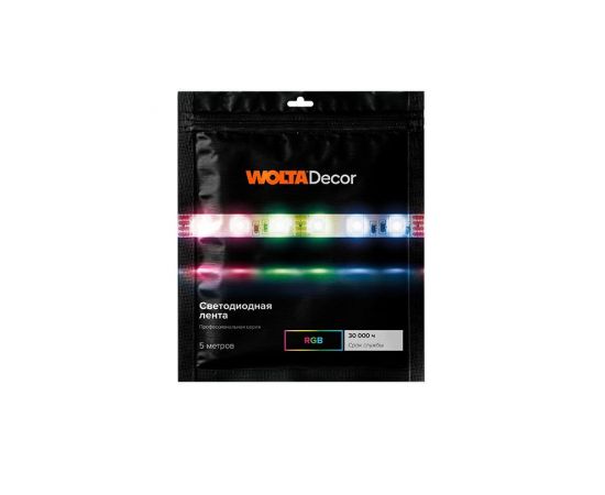 809025 - WOLTA Decor лента св/д 24V 14.4W/m 60Led/m IP65 RGB 5м 10мм WLS5050-14,4W/RGB/24S60-01 (1)