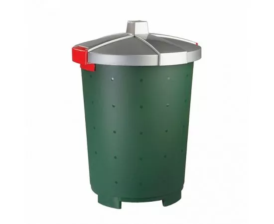 813320 - Бак (контейнер) БИНГО для мусора 65л с крышкой, пластик, зеленый 431227709 Бытпласт (1)
