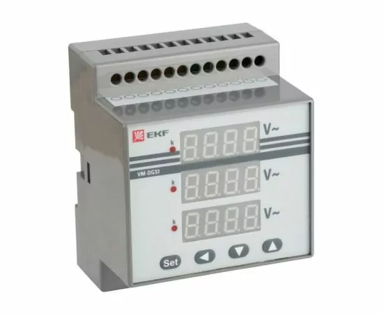 676626 - EKF Вольтметр VM-DG33 цифровой на DIN трехфазный vd-g33 (1)