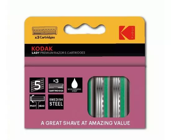 814506 - Сменные кассеты для бритвы LADY Prem Razor 5 лезвий (3шт/уп, цена за шт) (814509) 3419 Kodak (1)