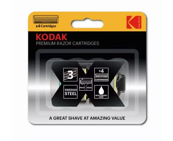 814508 - Сменные кассеты для бритвы Premium Razor 3 лезвия (4шт/уп, цена за шт) (814510, 785898) 5123 Kodak (1)