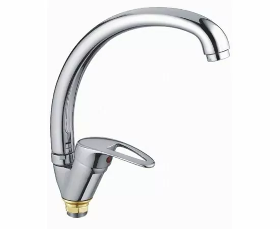 789644 - CRON Смеситель для кухни (Zn) трубчатый поворотный излив 237мм, картридж 35мм, гайка, хром, CN4139-2 (1)