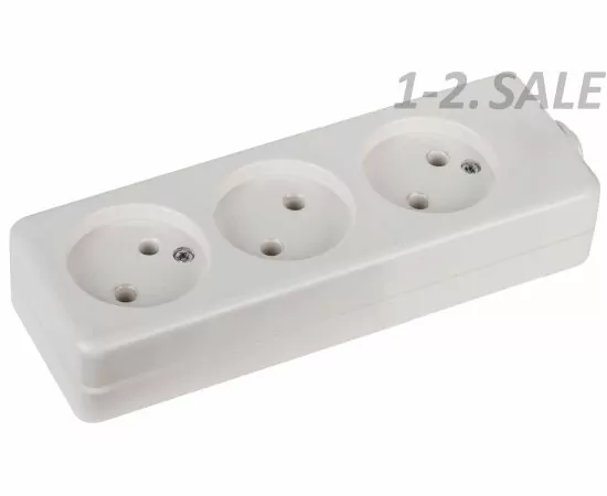 475491 - ЭРА колодка 3гн. 16А 250В 3500W (поликарбонат, латунь, белая) K-3 (1)