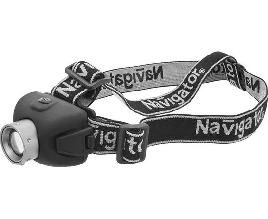 476640 - Navigator фонарь налобный NPT-H06,(3xR03), 1св/д 5W 200lm,черн./пласт+алюм,фокус,3 реж,BL,94913 (1)