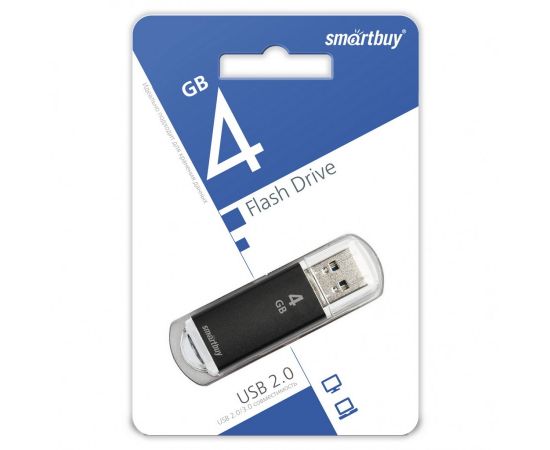 792342 - Флэш-диск (флэшка) USB UFD Smartbuy 4GB V-Cut Black (SB4GBVC-K) (1)