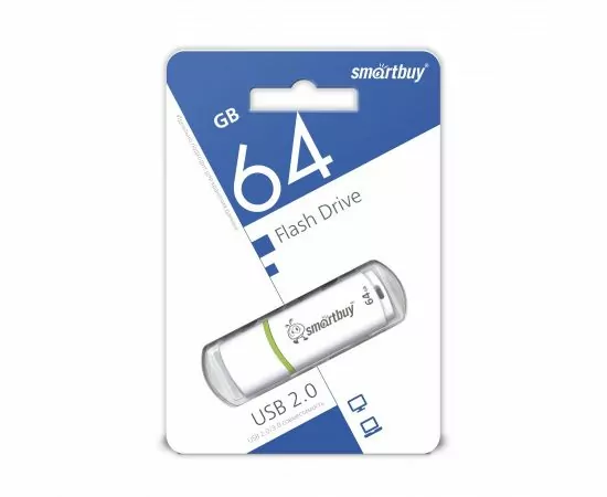 792345 - Флэш-диск (флэшка) USB UFD Smartbuy 64GB Crown White (SB64GBCRW-W) (1)