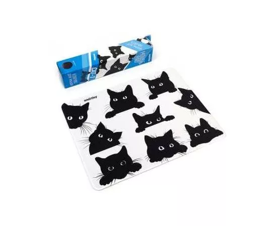 816139 - Игровой коврик для мыши Smartbuy Cat-1 M-size Черные котики (SBMP-CAT-01)/40 (1)