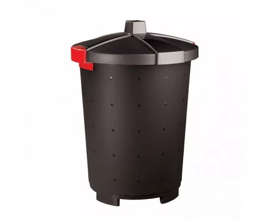 817533 - Бак (контейнер) для мусора 65л с крышкой, пластик, черный 431253713 Бытпласт (1)