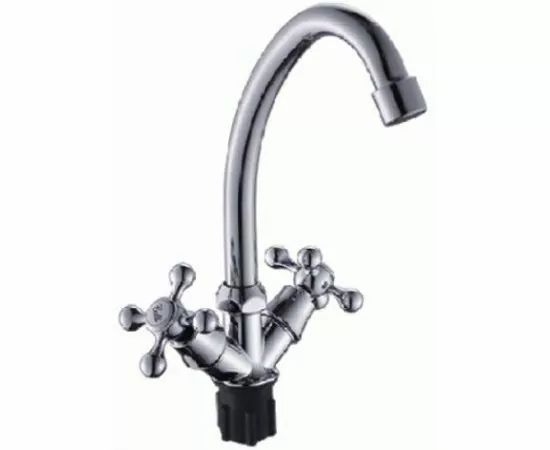 810500 - Эверест Смеситель для кухни (Zn)трубч.изл,в кор.2шт,цена за шт,кран-бук1/2,двухв,гайка,хром,B49-065 (1)