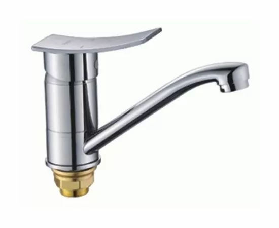 811260 - POTATO Смеситель для кухни (Zn) плоский излив 180мм, кер.картр.40мм, гайка, хром, P4520-2 (1)