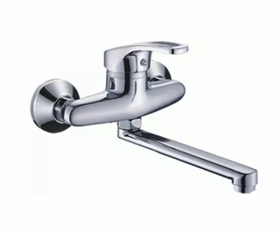 811331 - POTATO Смеситель для кухни настенный (Zn) плоский поворотный излив 250мм, картр.40мм, хром, P4627 (1)