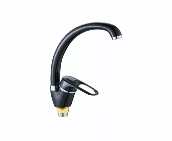 811749 - POTATO Смеситель для кухни (Zn) трубчатый излив, кер.картр.40мм, гайка, черный, P5925-6 (1)