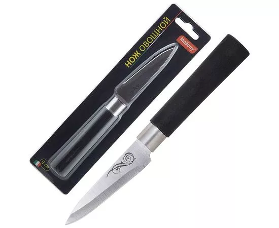 507942 - Нож д/овощей (лезвие 9см) ручка пластик. (черн/красн) MAL-07P Mallony BL 985377 (1)