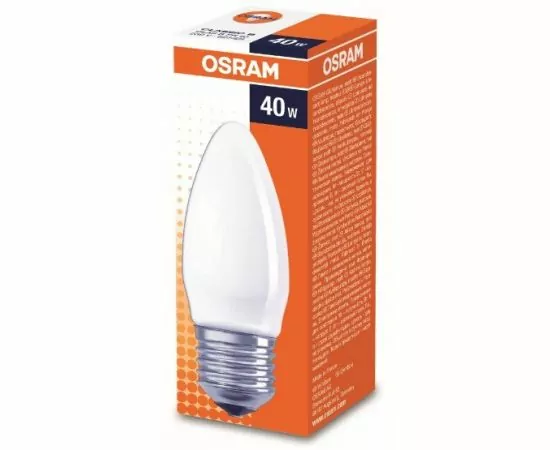 28364 - Лампа накал. OSRAM B E27 40W свеча матовая 4008321411365 (1)