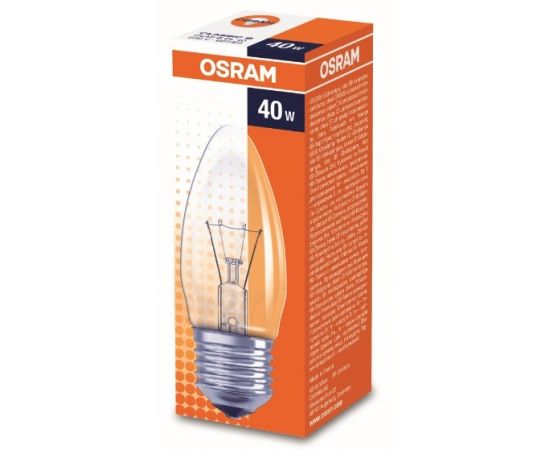 28365 - Лампа накал. OSRAM B E27 40W свеча прозрачная 4008321788580 (1)