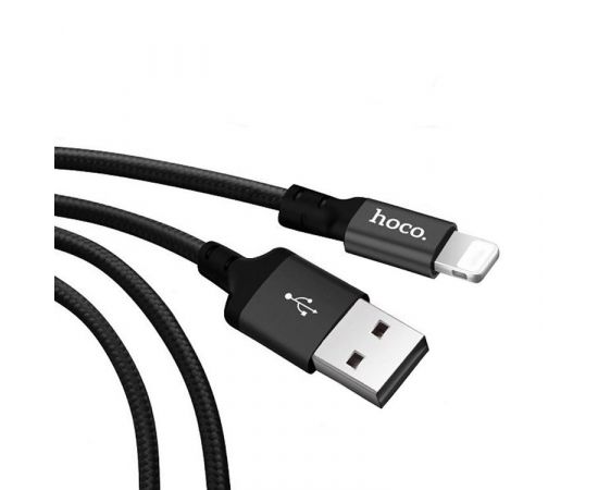 795302 - Кабель USB(A)шт. - 8pin шт(iphone) USB 2.0 hoco X14, AM/Lightning M, черный, 2м, 19154 (1)