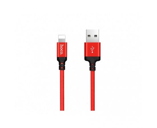 795303 - Кабель USB(A)шт. - 8pin шт(iphone) USB 2.0 hoco X14, AM/Lightning M, черно-красный, 2м, 19153 (1)