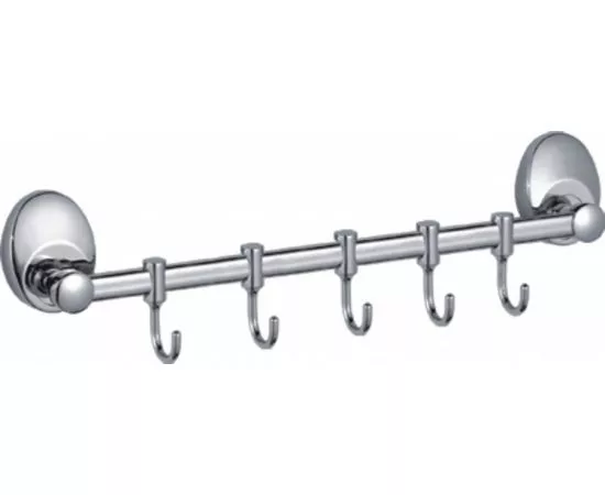 803261 - Haiba Вешалка (планка) д/ванной настенная с пятью подвижными крючками 360 мм, хром, HB1615-5 (1)