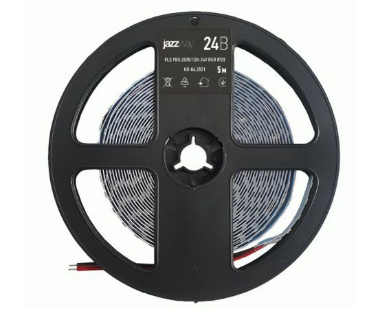 821828 - Jazzway Лента св/д 24V 14W/m 120Led/m IP20 5м PLS PRO 2835/120-24V - RGB .5033986 (1)