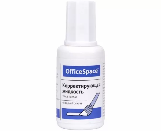 821649 - Корректирующая жидкость OfficeSpace, 20мл, водная, с кистью(10!) цена за шт. (1)