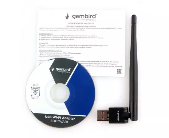 822366 - Сетевой адаптер Wi-Fi Gembird 150 Мбит, USB, 802.11b/g/n, 19369 (1)