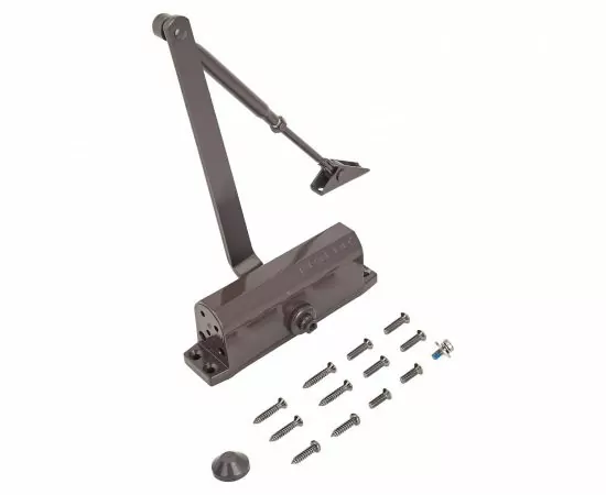 822767 - NOTEDO Доводчик дверной  DC-080-НО с фиксатором BROWN 60-100 кг коричневый (10) (1)
