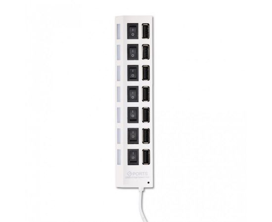 803091 - USB 2.0 хаб с выключателями, 7 портов, СуперЭконом, белый, SBHA-7207-W (1)