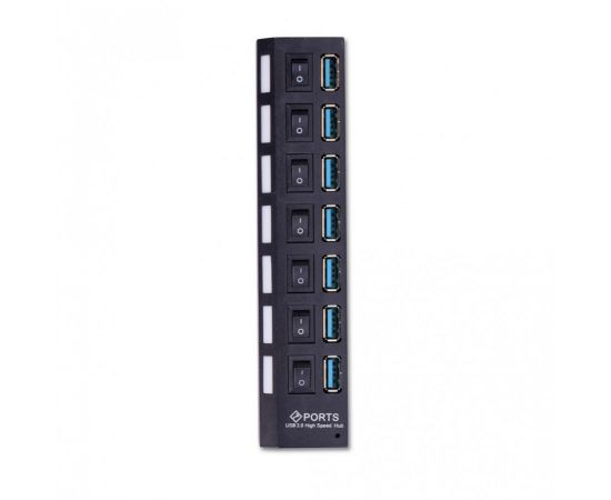803097 - USB 3.0 хаб с выключателями, 7 портов, СуперЭконом, черный, SBHA-7307-B (1)