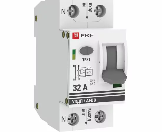 825077 - EKF PROxima Устройство защиты от дугового пробоя 2P+N 32А 6 кА УЗДП afdd-2-32-pro (1)