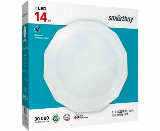 780708 - Smartbuy св-к св/д декоративный 14W(1120lm) 6000K 6К Dimond d280х60 мм IP20 SBL-Dmd-14-W-6K (1)