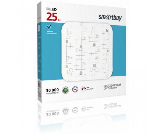 780714 - Smartbuy св-к св/д декоративный 25W(2000lm) 6000K 6К Loongo d320х320х60 мм IP20 SBL-Lng-25-W-6K (1)