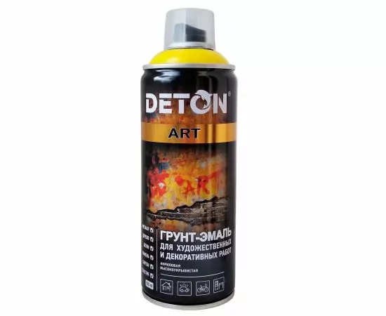 825980 - DETON ART Грунт-эмаль аэрозоль 520мл для худож.и декор.работ ЧЕРНЫЙ МАТОВЫЙ арт.DTN-A70668 (1)