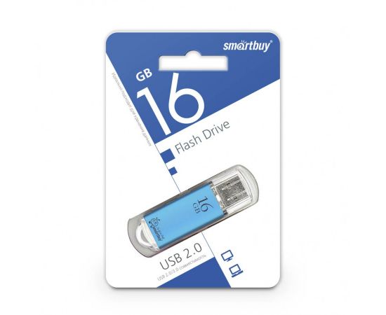 699068 - Флэш-диск (флэшка) USB Smartbuy 16GB V-Cut Blue (SB16GBVC-B) (1)