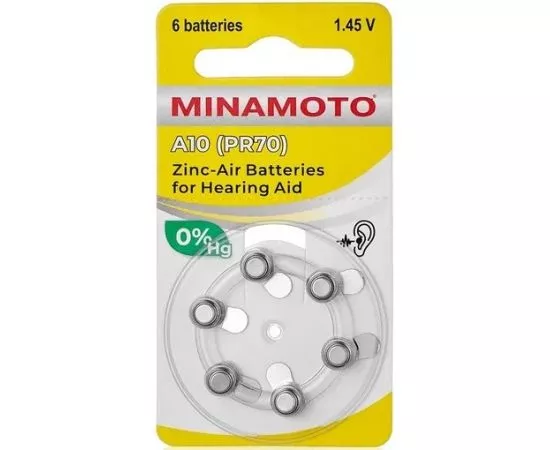 828885 - Э/п Minamoto A10 (PR70) 6/card для слуховых аппаратов (1)