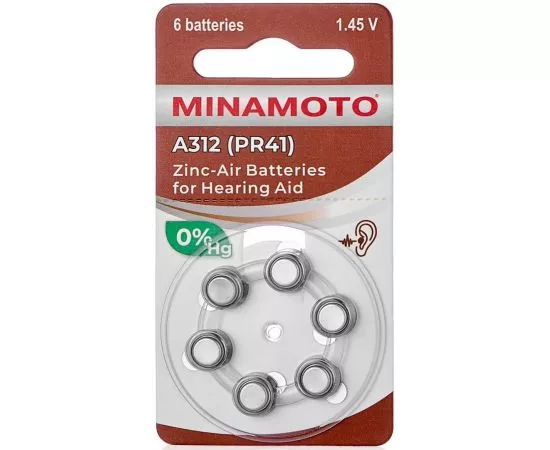 828887 - Э/п Minamoto A312 (PR41) 6/card для слуховых аппаратов (1)