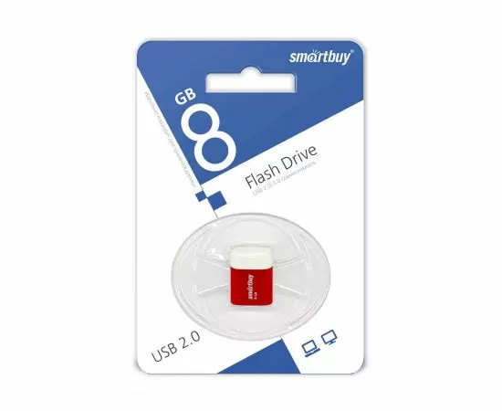 699116 - Флэш-диск (флэшка) USB Smartbuy 8GB LARA Red (SB8GBLara-R) (1)