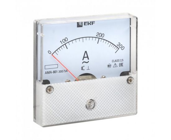 829272 - EKF Амперметр аналоговый AMA-801 на панель 80x80 300А трансф. подкл. ama-801-300 (1)