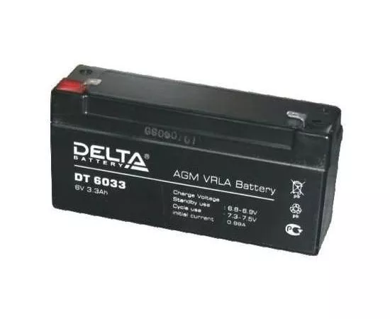 106121 - Аккумулятор 06V 3.3Ah Delta DT 6033, 134х34х61 (1)
