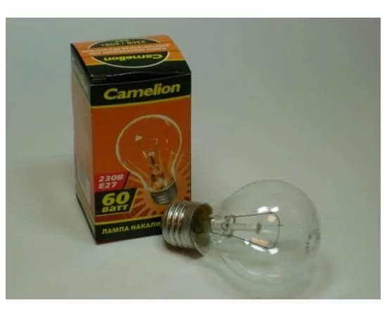 25398 - Лампа накал. Camelion A55 E27 60W ЛОН прозрачная 60/A/CL/E27 (1)