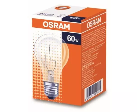 28353 - OSRAM A E27 60W ЛОН прозрачная 4008321665850 (1)